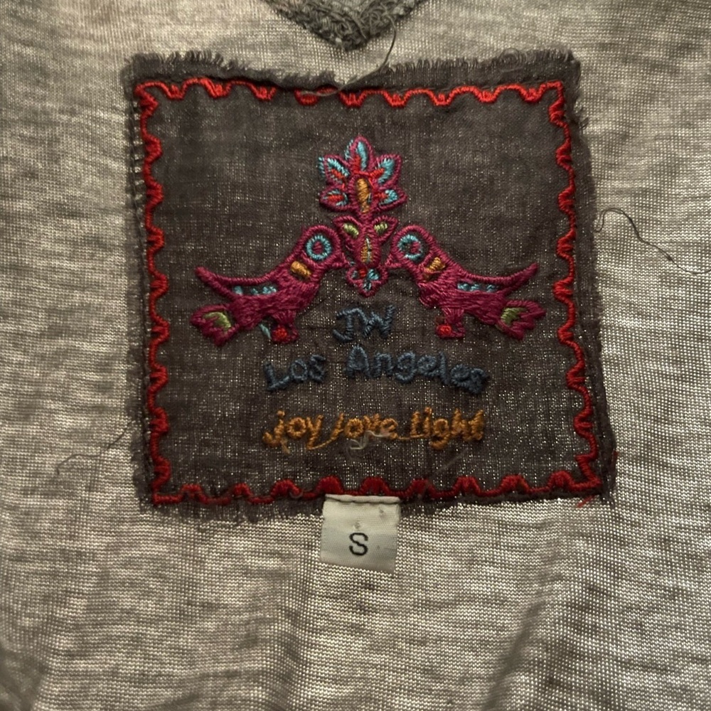 Johnny Was Gray Floral Embroidered Tiered Dress - Picture 4 of 5
